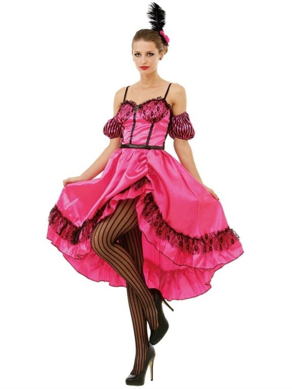 Hauntlook Saloon Sweetheart Costume Dress Halloween Pink Can Can | Medium